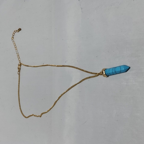 Turquoise stone gold chain necklace - Picture 3 of 3